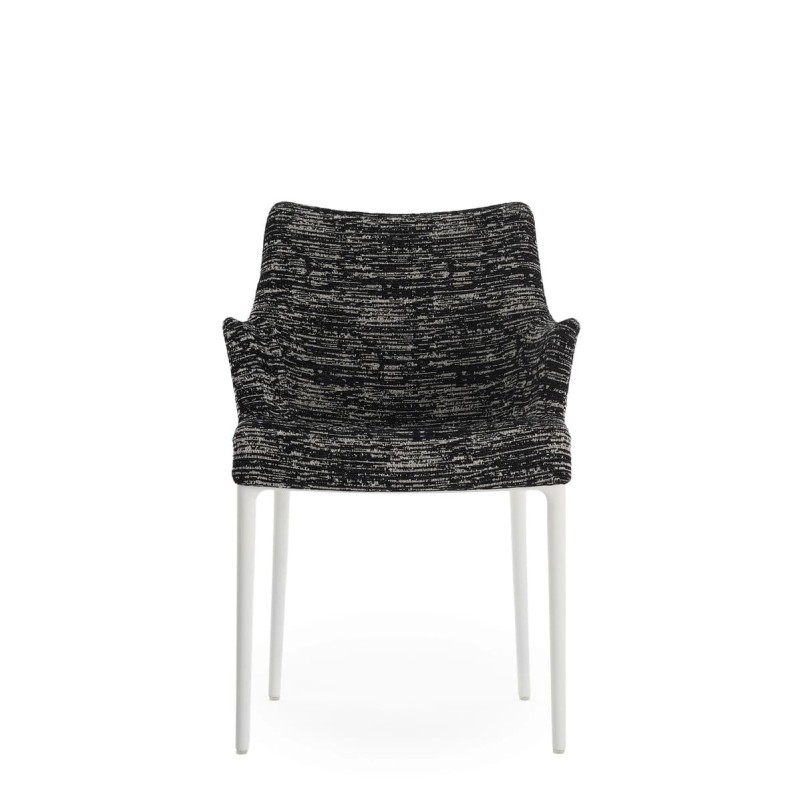 Chaise Kartell ELEGANZA NIA noire/structure blanche vue de face Chaise Kartell ELEGANZA NIA noire/structure blanche vue de face
