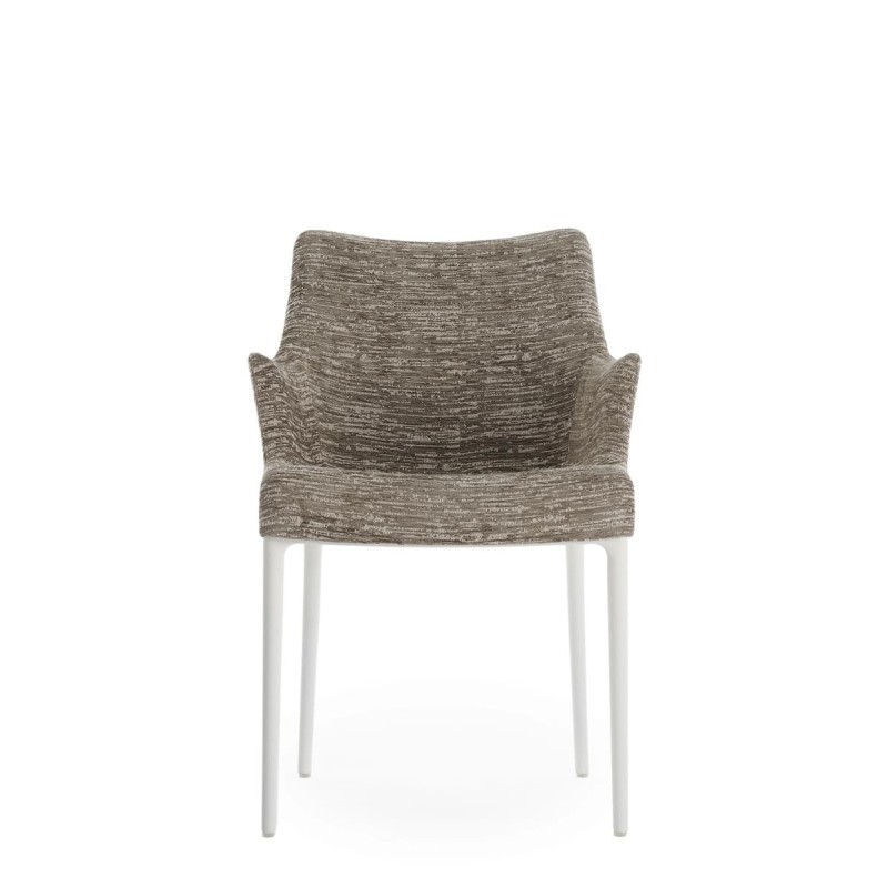 Chaise Kartell ELEGANZA NIA tourterelle/structure blanche vue de face Chaise Kartell ELEGANZA NIA tourterelle/structure blanche vue de face