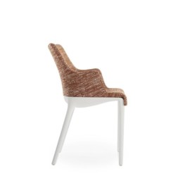 Chaise Kartell ELEGANZA NIA rouille/structure blanche vue de profil