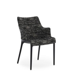 Chaise Kartell ELEGANZA NIA noire/structure noire vue de 3/4