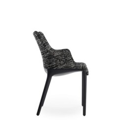 Chaise Kartell ELEGANZA NIA noire/structure noire vue de profil