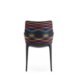 Chaise Kartell ELEGANZA nia MISSONI motif multicolore fond noir vue de dos