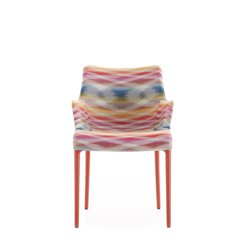 Chaise Kartell ELEGANZA nia MISSONI motif multicolore fond blanc vue de face Chaise Kartell ELEGANZA nia MISSONI motif multicolore fond blanc vue de face