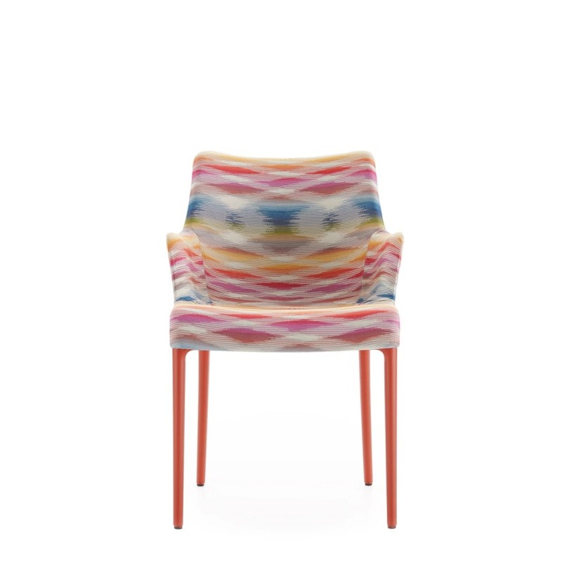 Chaise Kartell ELEGANZA nia MISSONI motif multicolore fond blanc vue de face