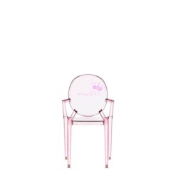 Chaise Kartell LOU LOU GHOST spécial édition rose/motif princesse vue de dos