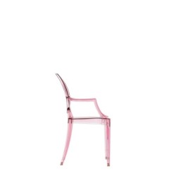 Chaise Kartell LOU LOU GHOST spécial édition rose/motif c'est une fille vue de profil