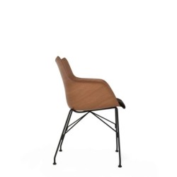  Chaise Kartell Q WOOD SOFT bois foncé/noir vue de profil