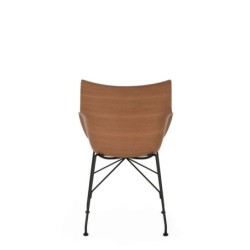  Chaise Kartell Q WOOD SOFT bois foncé/noir vue de dos