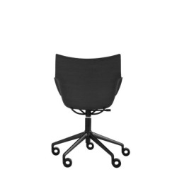  Chaise de bureau Kartell Q WOOD SOFT bois noir/assise noire/structure noire vue de dos