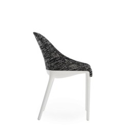 Chaise Kartell ELEGANZA ELA noire/structure blanche vue de profil