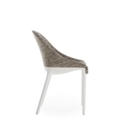 Chaise Kartell ELEGANZA ELA tourterelle/structure blanche vue de profil