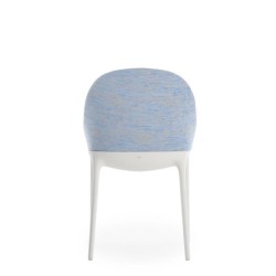 Chaise Kartell ELEGANZA ELA bleue/structure blanche vue de dos