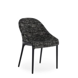 Chaise Kartell ELEGANZA ELA noire/structure noire vue de 3/4