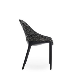 Chaise Kartell ELEGANZA ELA noire/structure noire vue de profil