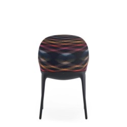 Chaise Kartell ELEGANZA ELA MISSONI motif multicolore fond noir vue de dos