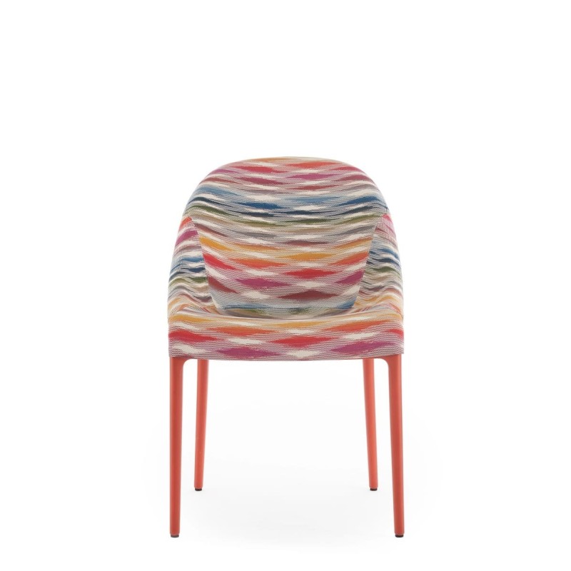 Chaise Kartell ELEGANZA ELA MISSONI motif multicolore fond blanc vue de face Chaise Kartell ELEGANZA ELA MISSONI motif multicolore fond blanc vue de face