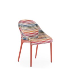 Chaise Kartell ELEGANZA ELA MISSONI motif multicolore fond blanc vue de 3/4