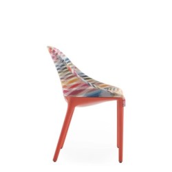 Chaise Kartell ELEGANZA ELA MISSONI motif multicolore fond blanc vue de profil