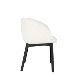 Chaise Kartell CHARLA tissu orsetto blanc vue de profil