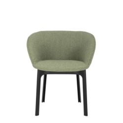 Chaise Kartell CHARLA tissu orsetto vert vue de face