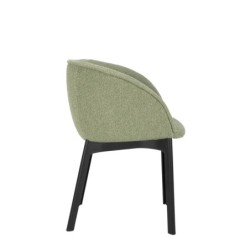 Chaise Kartell CHARLA tissu orsetto vert vue de profil