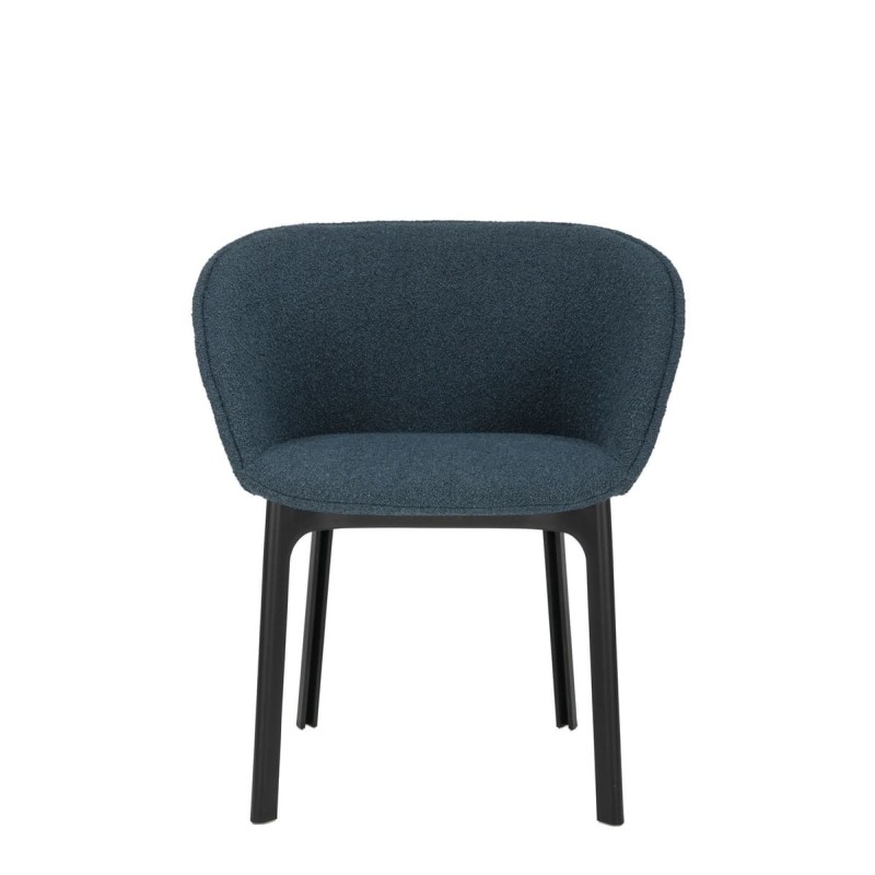 Chaise Kartell CHARLA tissu orsetto bleu vue de face Chaise Kartell CHARLA tissu orsetto bleu vue de face