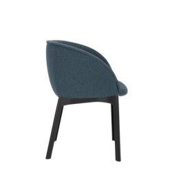 Chaise Kartell CHARLA tissu orsetto bleu vue de profil