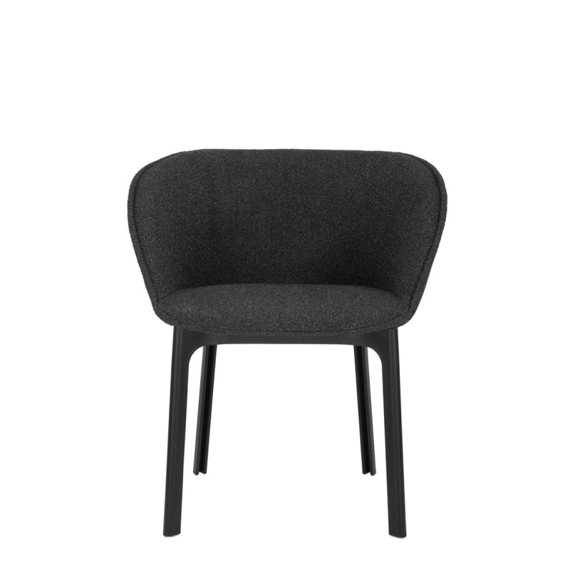 Chaise Kartell CHARLA tissu orsetto gris vue de face Chaise Kartell CHARLA tissu orsetto gris vue de face