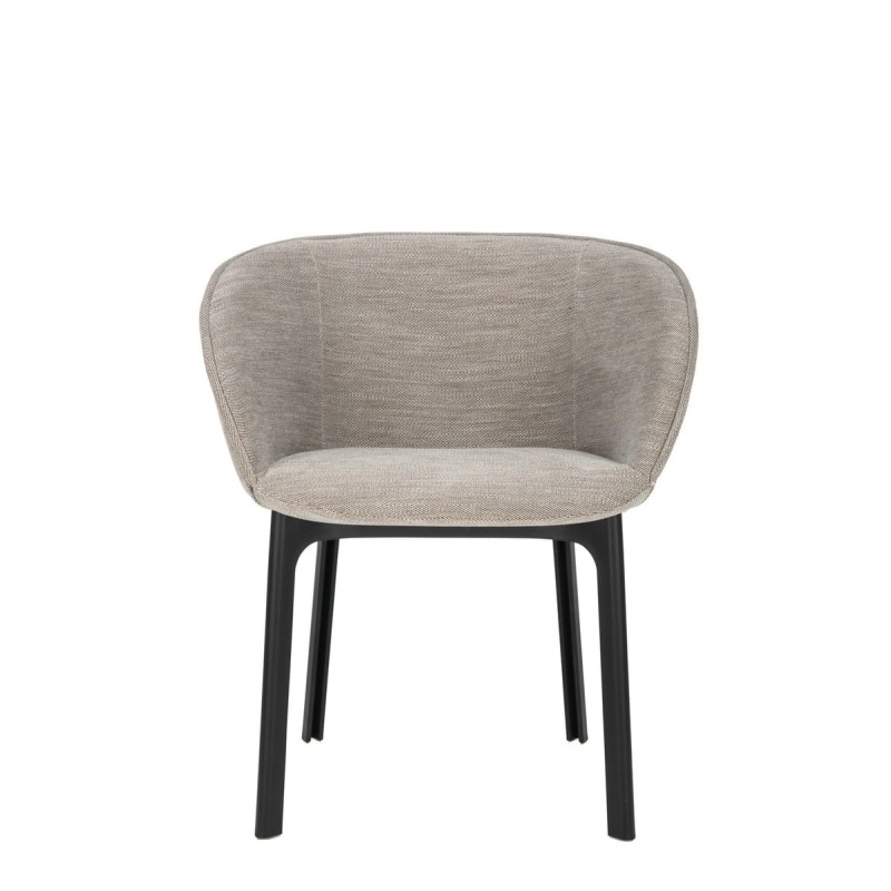 Chaise Kartell CHARLA tissu antibes beige vue de face Chaise Kartell CHARLA tissu antibes beige vue de face