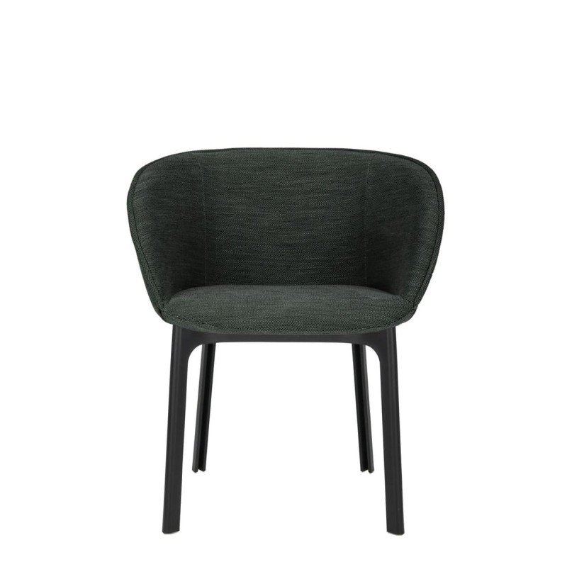 Chaise Kartell CHARLA tissu antibes vert vue de face Chaise Kartell CHARLA tissu antibes vert vue de face
