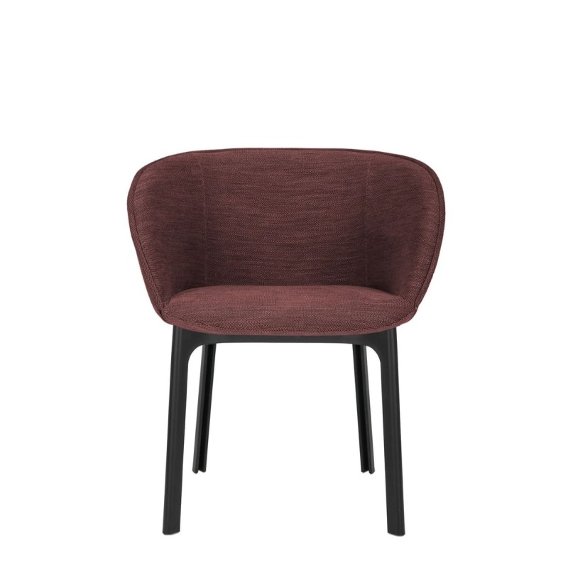 Chaise Kartell CHARLA tissu antibes marc de raisin vue de face Chaise Kartell CHARLA tissu antibes marc de raisin vue de face
