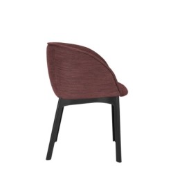 Chaise Kartell CHARLA tissu antibes marc de raisin vue de profil