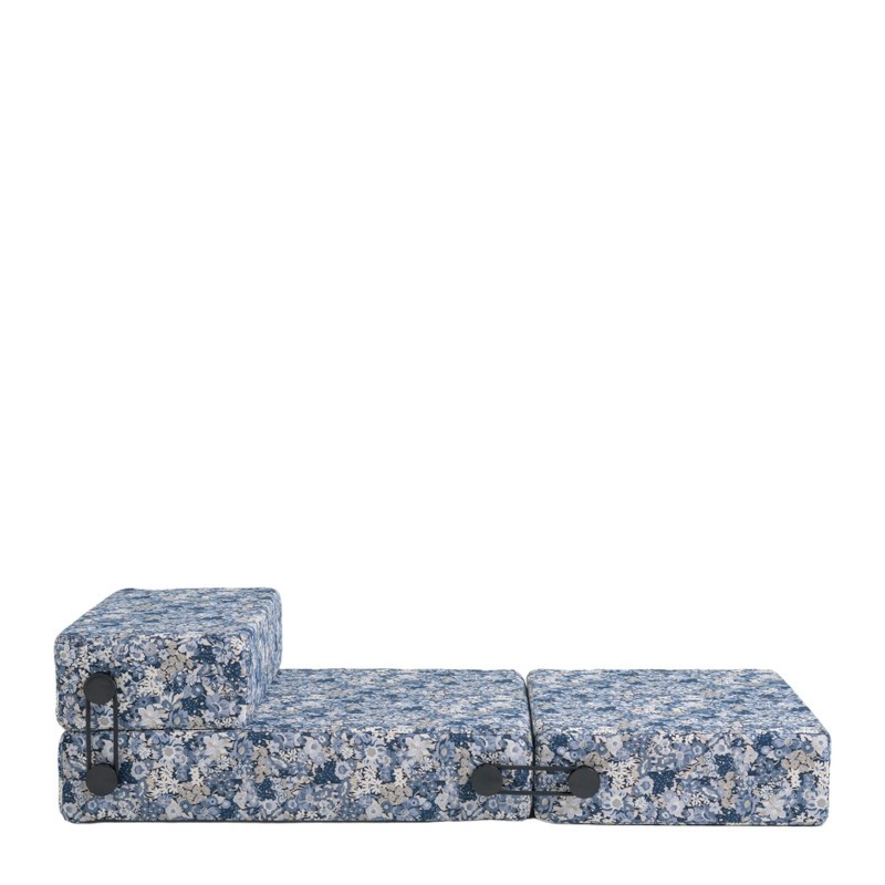 chauffeuse TRIX OUTDOOR LIBERTY, tissu Artemis, couleur bleu, position ouverte chauffeuse TRIX OUTDOOR LIBERTY, tissu Artemis, couleur bleu, position ouverte