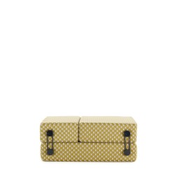 chauffeuse TRIX OUTDOOR LIBERTY, tissu Obi Check, couleur jaune, position fermée