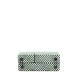 chauffeuse TRIX OUTDOOR LIBERTY, tissu Obi Check, couleur sauge, position fermée