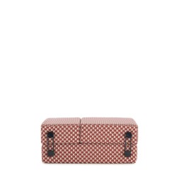 chauffeuse TRIX OUTDOOR LIBERTY, tissu Obi Check, couleur rouille, position fermée