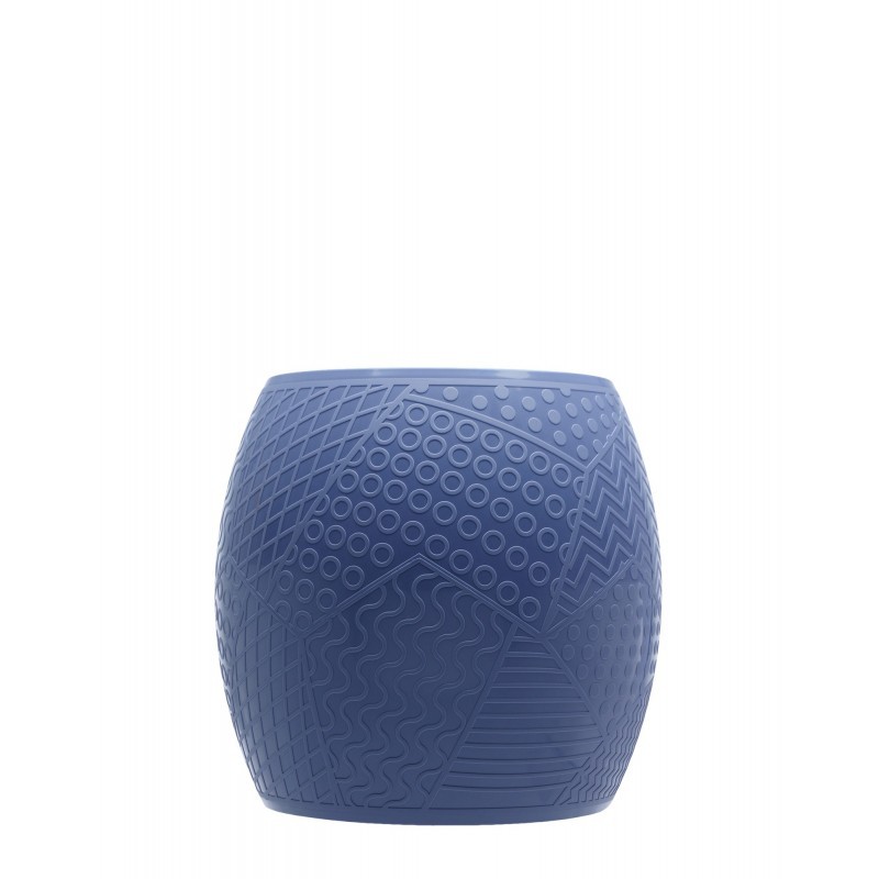 Tabouret bleu, ROY de Kartell, vue de face Tabouret bleu, ROY de Kartell, vue de face