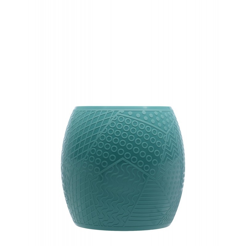 Tabouret vert pétrole, ROY de Kartell, vue de face Tabouret vert pétrole, ROY de Kartell, vue de face