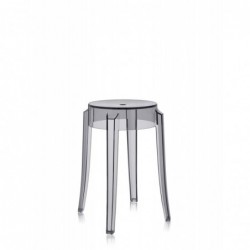 Tabouret Charles Ghost (hauteur 46 cm), couleur fumé