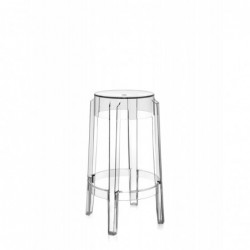 Tabouret de bar Charles Ghost (hauteur 65 cm), couleur cristal