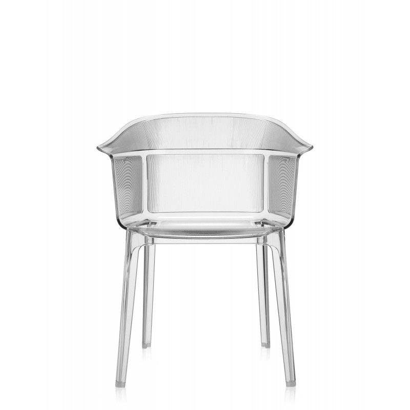Chaise PAPYRUS cristal, vue de face Chaise PAPYRUS cristal, vue de face